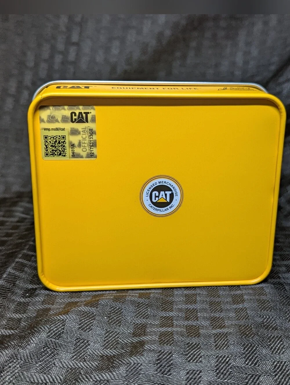 Cognac Leather Caterpillar RFID Card Holder With Embossed Logo.